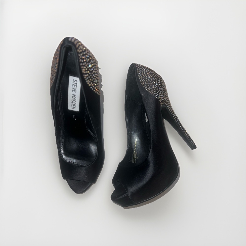 Formal Cocktail Partyโ Bridal Prom Date Night Black Peep Toe Stiletto